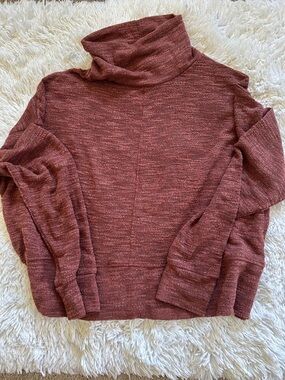 Cherish Marled Burnt Orange Turtleneck Sweater